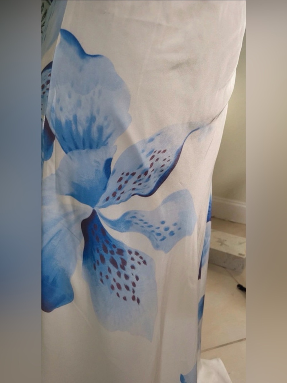 Paper Heart Blue Floral Strapless Maxi Dress Large - Picture 4 of 5
